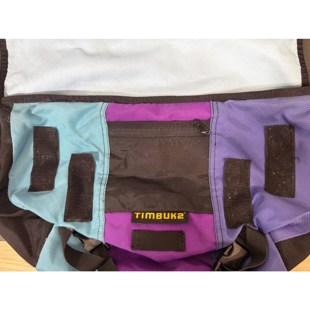 Timbuk2 Messenger Bag L Purple Teal Lavender Cordura Y2K Vintage Retro